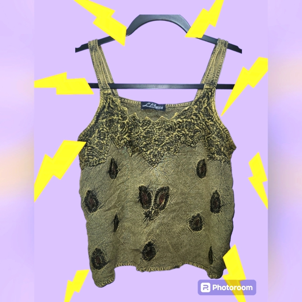90s L'Pogee Boho Crop Top